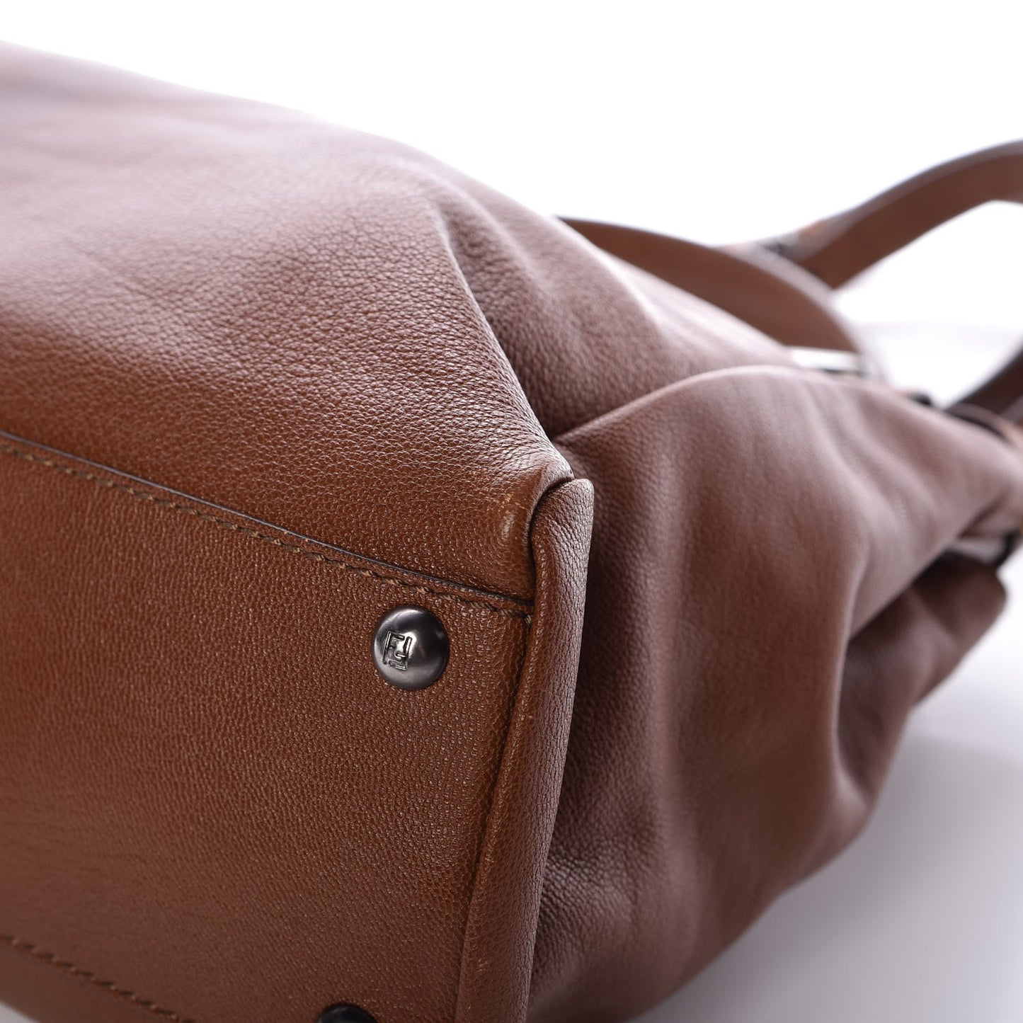 Goatskin Snakeskin Medium Peekaboo Iconic Satchel Brown