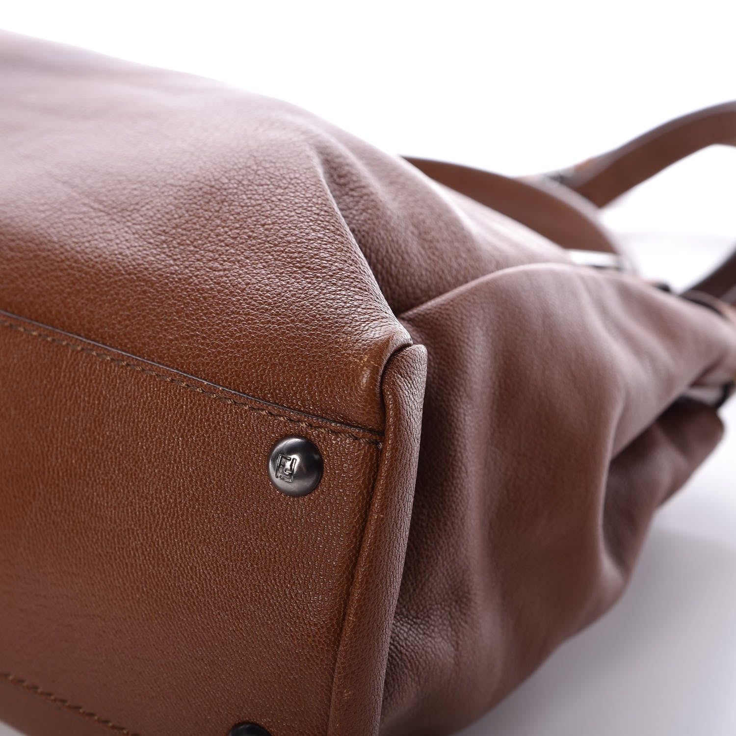 Fendi Goatskin Snakeskin Medium Peekaboo Iconic Satchel Brown 11 of 13