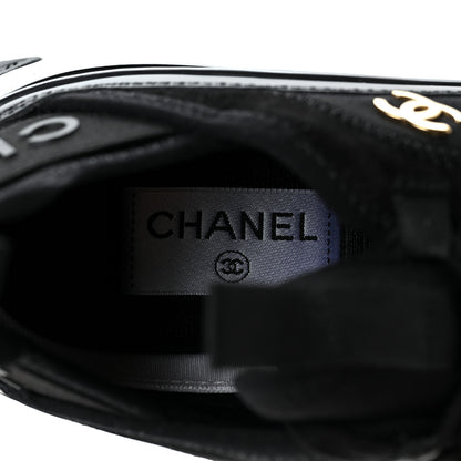Chanel Velvet Calfskin Mixed Fibers CC Sneakers 37.5 Black 7 of 8