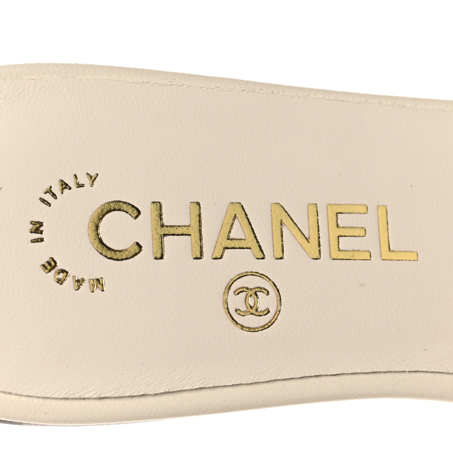 Chanel Lambskin CC Cutout Mules 38 Ivory Black 8 of 10