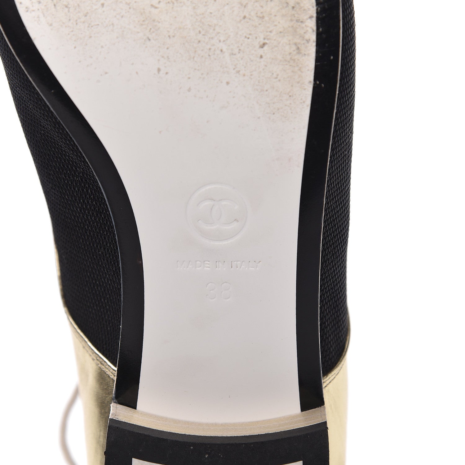 Chanel Metallic Lambskin CC Lace Up Oxfords 38 Dark Gold 10 of 17