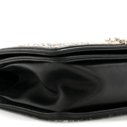 Chanel Calfskin Tweed Sequin Stitched Medium Boy Flap Black White 9 of 15