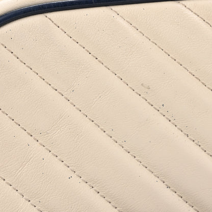 Gucci Vintage Effect Calfskin Matelasse Diagonal Small Torchon GG Marmont Chain Shoulder Bag Mystic White Blue Agata 13 of 20