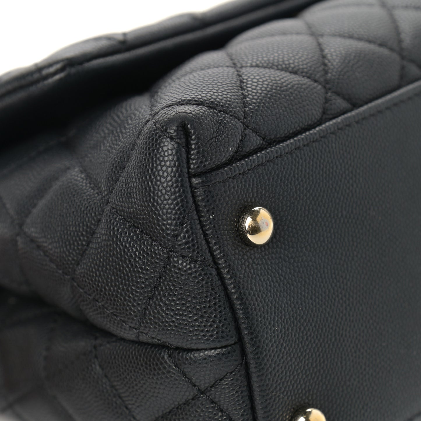 Caviar Quilted Small Coco Handle Flap Black