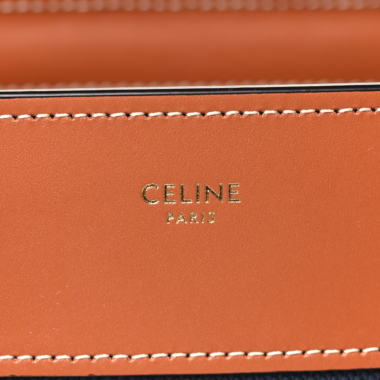 Celine Textile Smooth Calfskin Micro Luggage Navy Tan 6 of 10