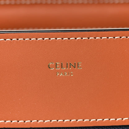 Celine Textile Smooth Calfskin Micro Luggage Navy Tan 6 of 10