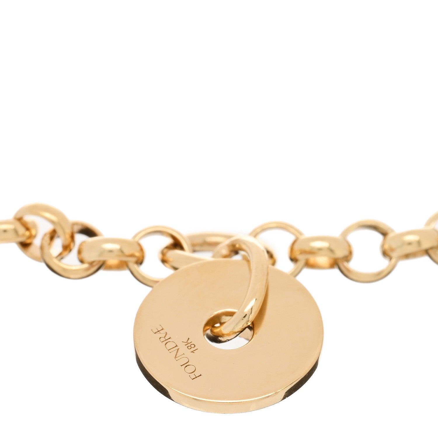 Foundrae 18K Yellow Gold Diamond Enamel Star Strength Medium Belcher Bracelet Red 3 of 4