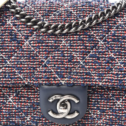 Chanel Tweed Quilted Medium Single Flap Blue Multicolor 9 of 10