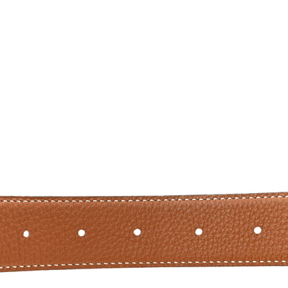 Hermes Togo Box 32mm Calandre H Belt 90 Gold Black 4 of 7