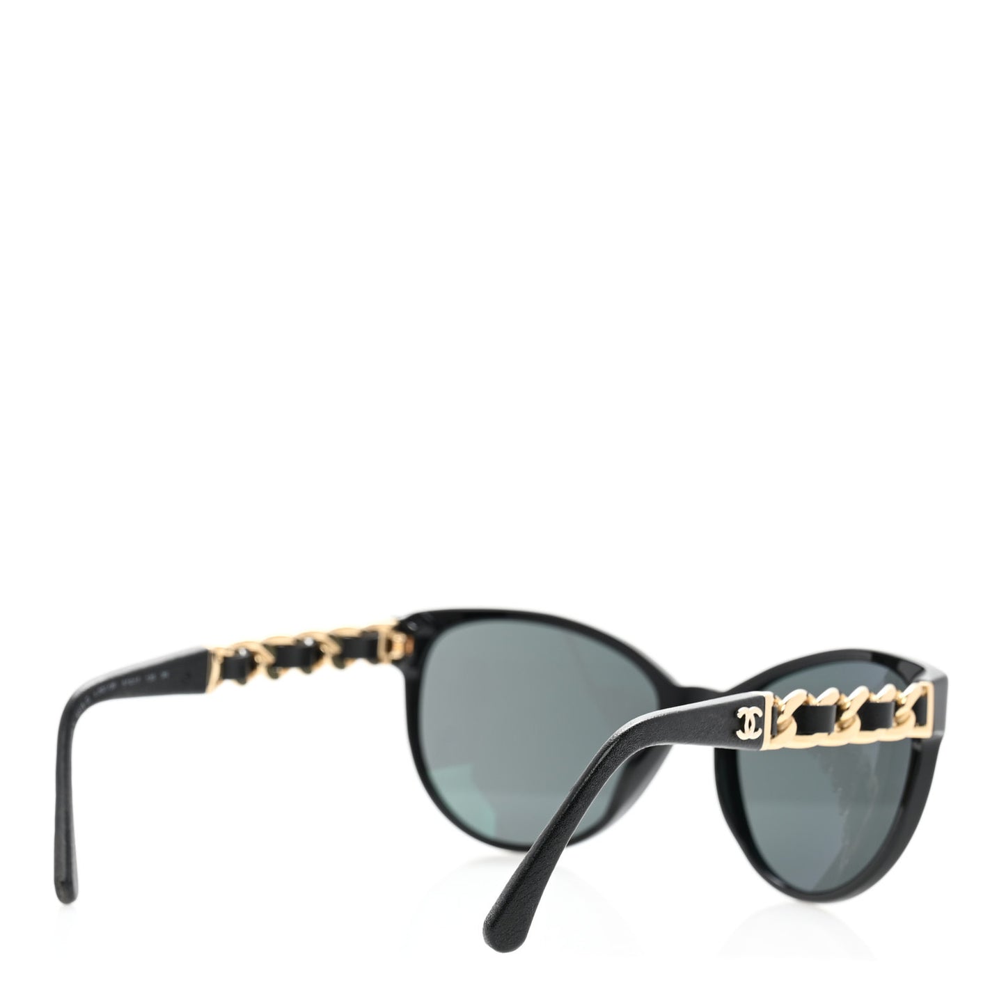 Cat Eye Chain Sunglasses 5215-Q Black