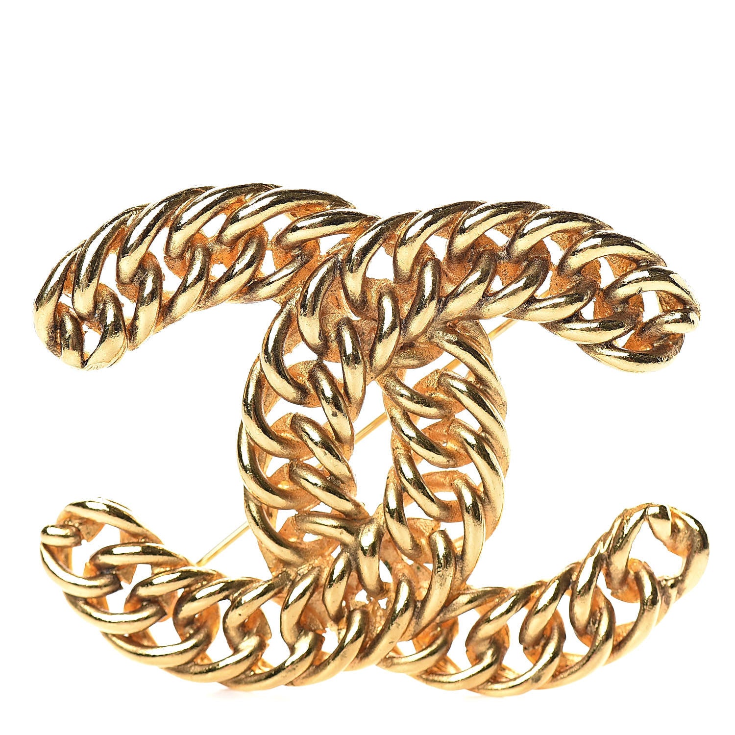Chanel Metal Chain CC Brooch Gold 1 of 5