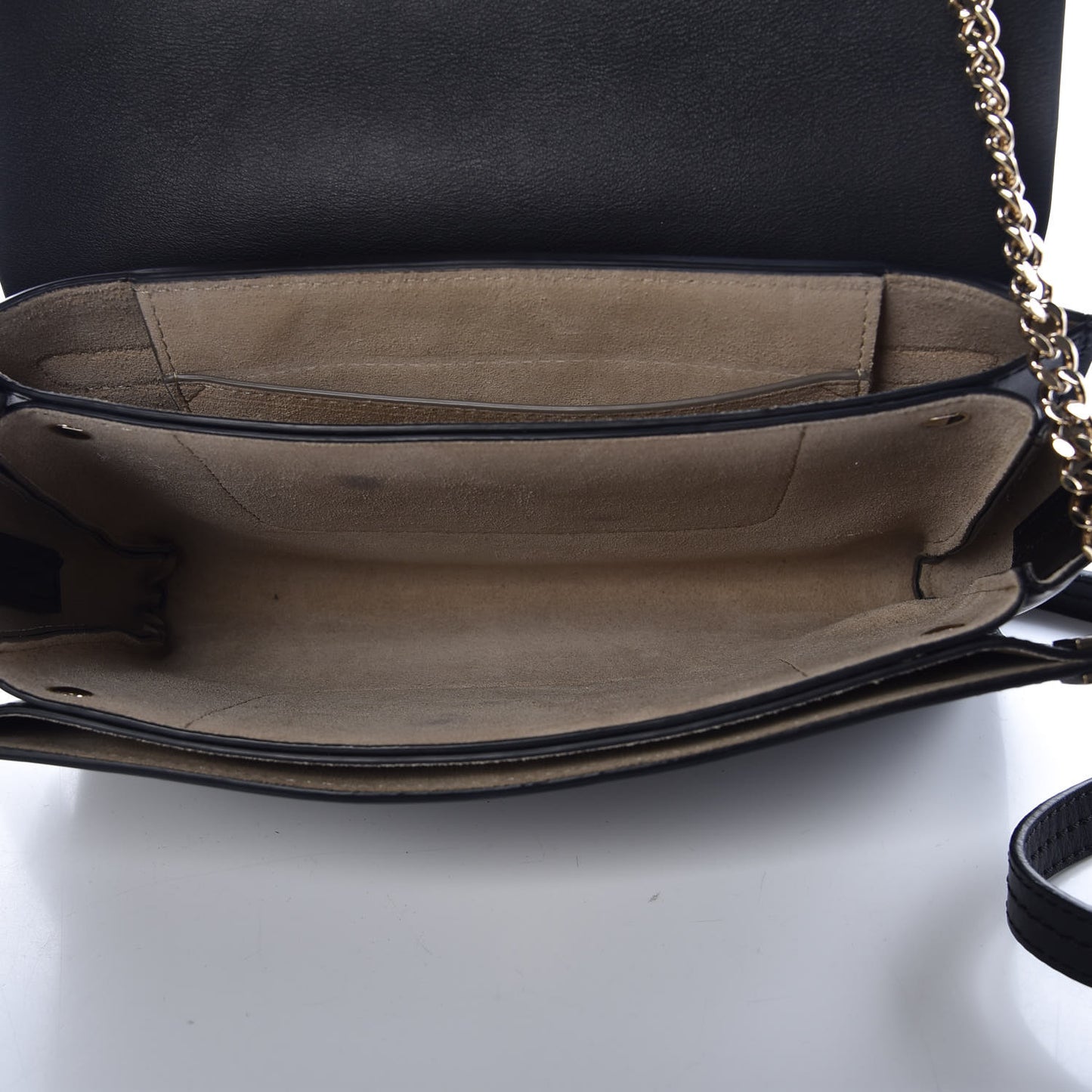 Suede Calfskin Small Faye Shoulder Bag Black