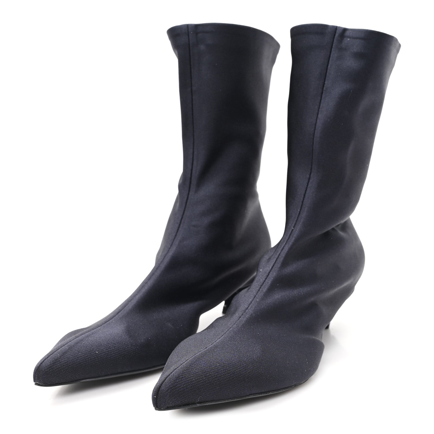 Balenciaga Jersey Crepe Pointed Toe Knife Booties 40 Black 4 of 8