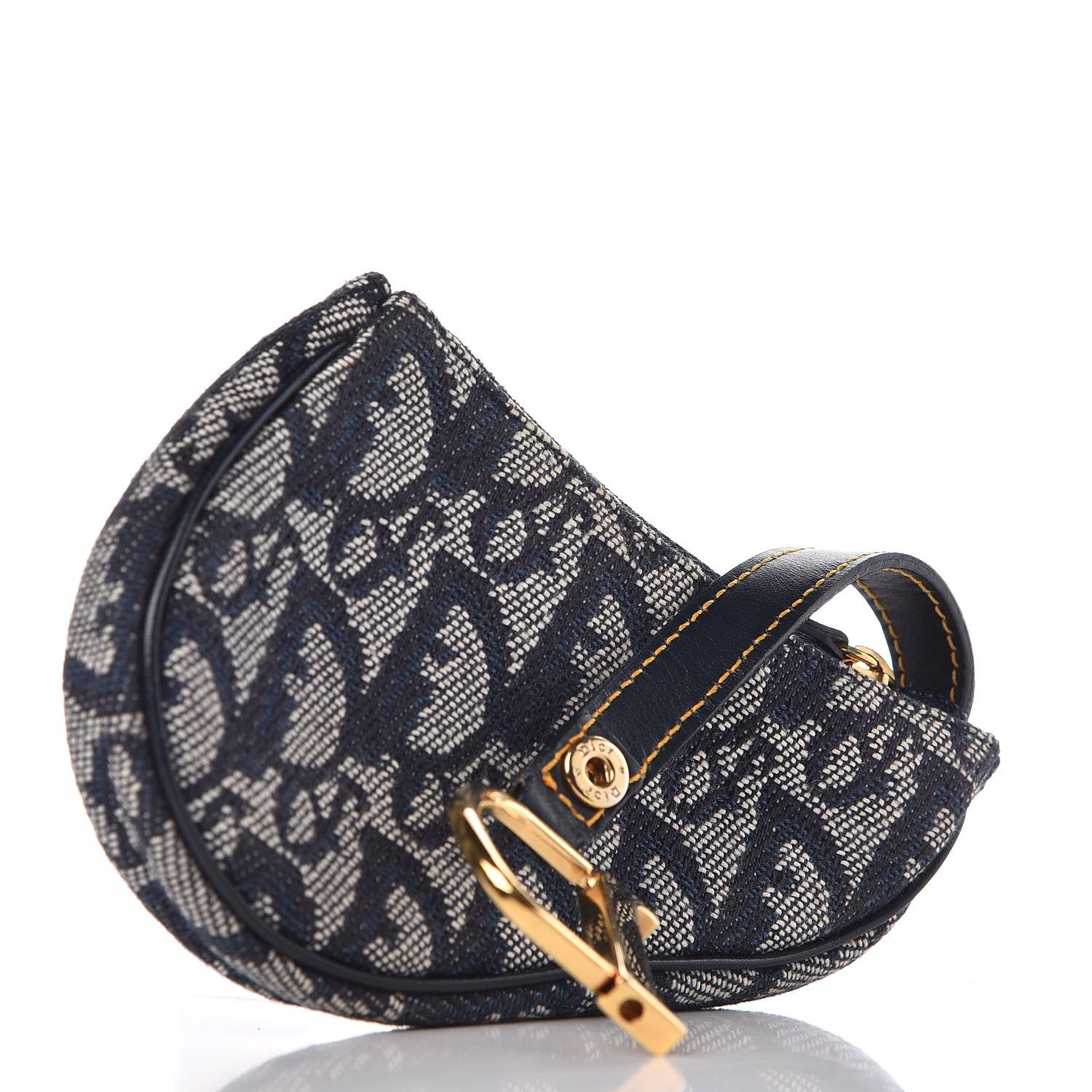 Christian Dior Monogram Saddle Coin Purse Navy 3 of 8