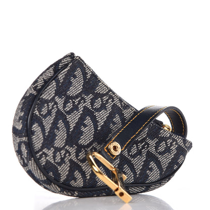 Christian Dior Monogram Saddle Coin Purse Navy 3 of 8