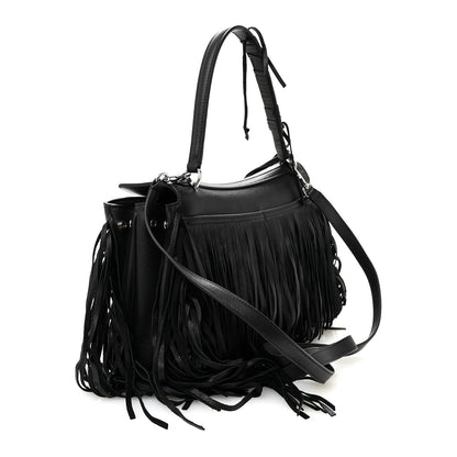 Balenciaga Natural Smooth Madeline Calfskin Fringes Small Rodeo Top Handle Handbag Black 3 of 9