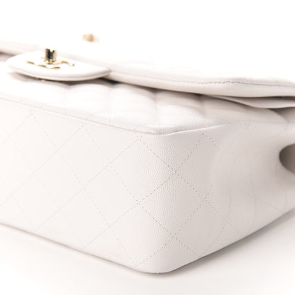 Chanel Caviar Quilted Jumbo Double Flap White 7 of 10