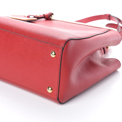 Fendi Vitello Elite Flamingo Petite 2Jours Tote Mattone 9 of 9
