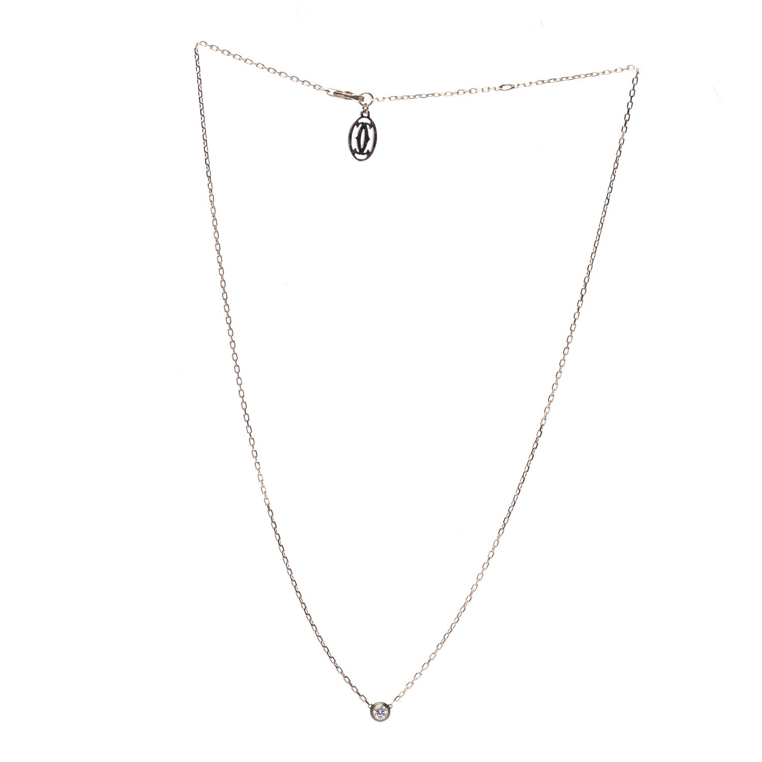 Cartier 18K Yellow Gold Diamond SM D'Amour Pendant Necklace 3 of 5