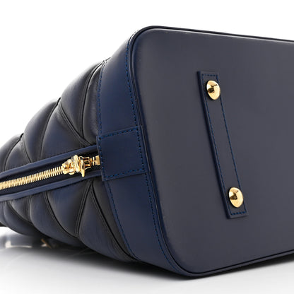 Louis Vuitton Lambskin Malletage Alma GM Navy Blue 8 of 10