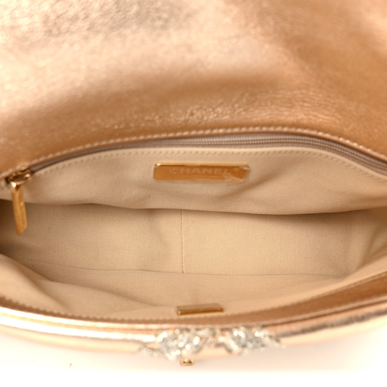 Chanel Metallic Calfskin Crochet Medium Chanel 19 Flap Gold 5 of 10