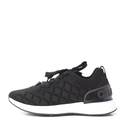 Chanel Mixed Fibers Quilted Womens CC Sneakers 35.5 Black 1 of 8