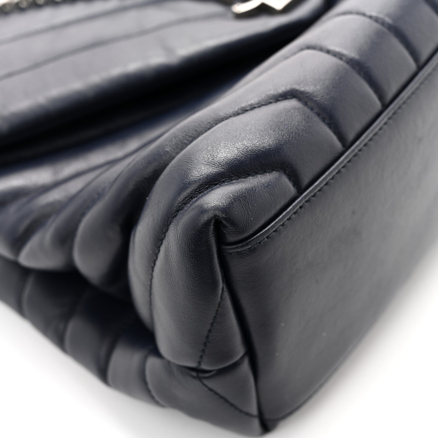 Calfskin Y Quilted Monogram Medium Loulou Chain Satchel Medium Blue