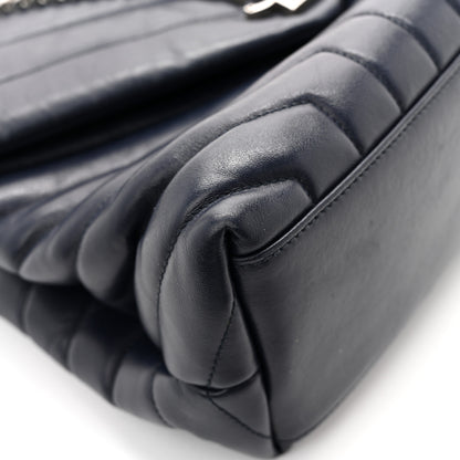 Saint Laurent Calfskin Y Quilted Monogram Medium Loulou Chain Satchel Medium Blue 13 of 14