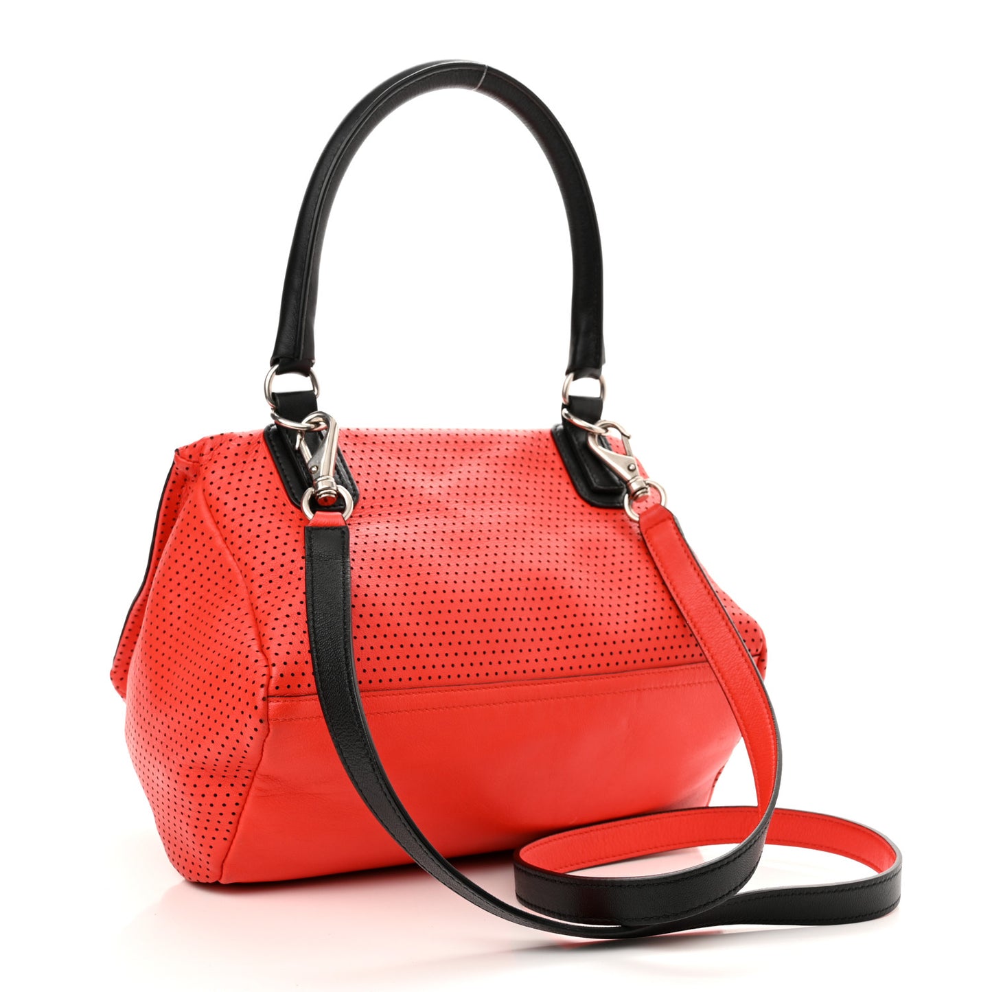 Lambskin Perforated Small Pandora Pop Red
