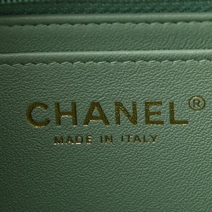 Chanel Lambskin Quilted Mini Rectangular Flap Light Green 6 of 10