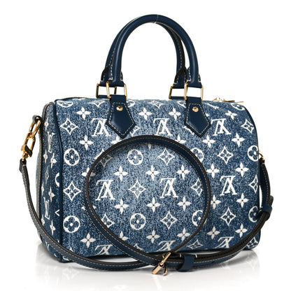Louis Vuitton Monogram Jacquard Denim Speedy Bandouliere 25 Bleu 3 of 11