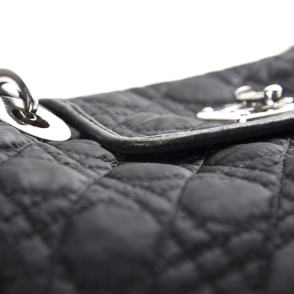 Christian Dior Satin Cannage Charming Lock Flap Shoulder Bag Black 9 of 13