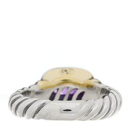 David Yurman Sterling Silver 14K Yellow Gold Amethyst 10mm Noblesse Ring 54 7 4 of 5