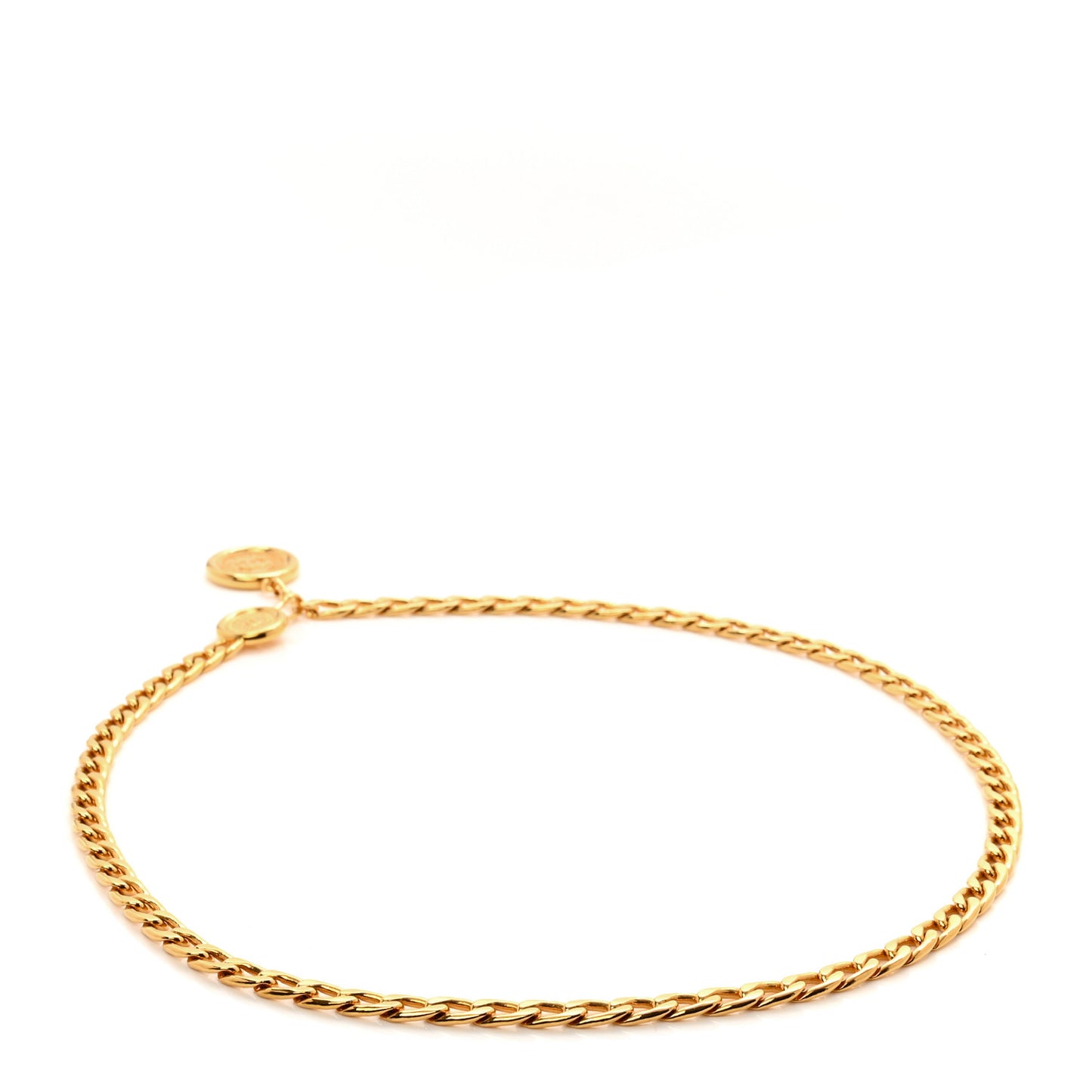 Metal Chain CC Medallion Belt Gold