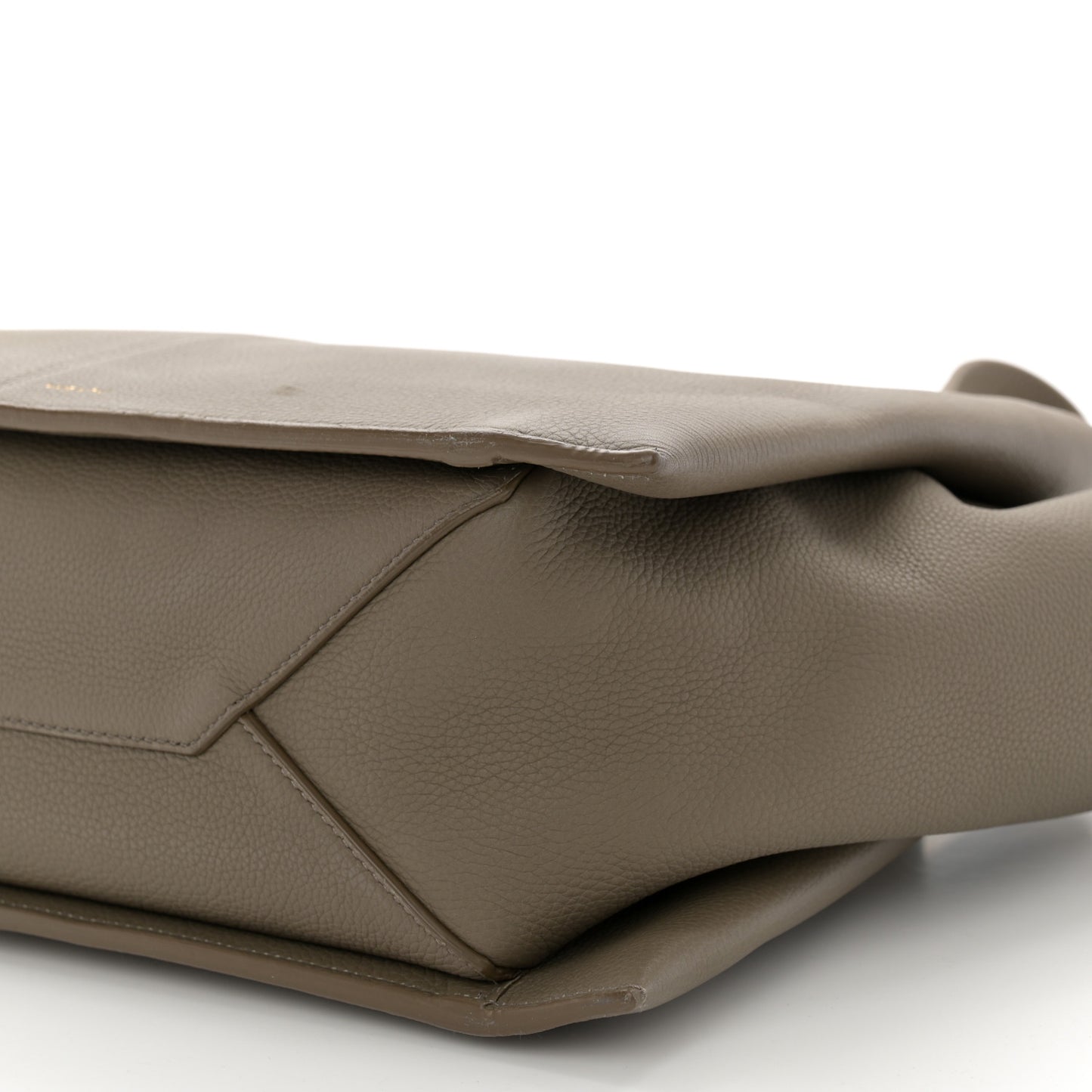 Baby Grained Calfskin Medium Tri-Fold Bag Taupe