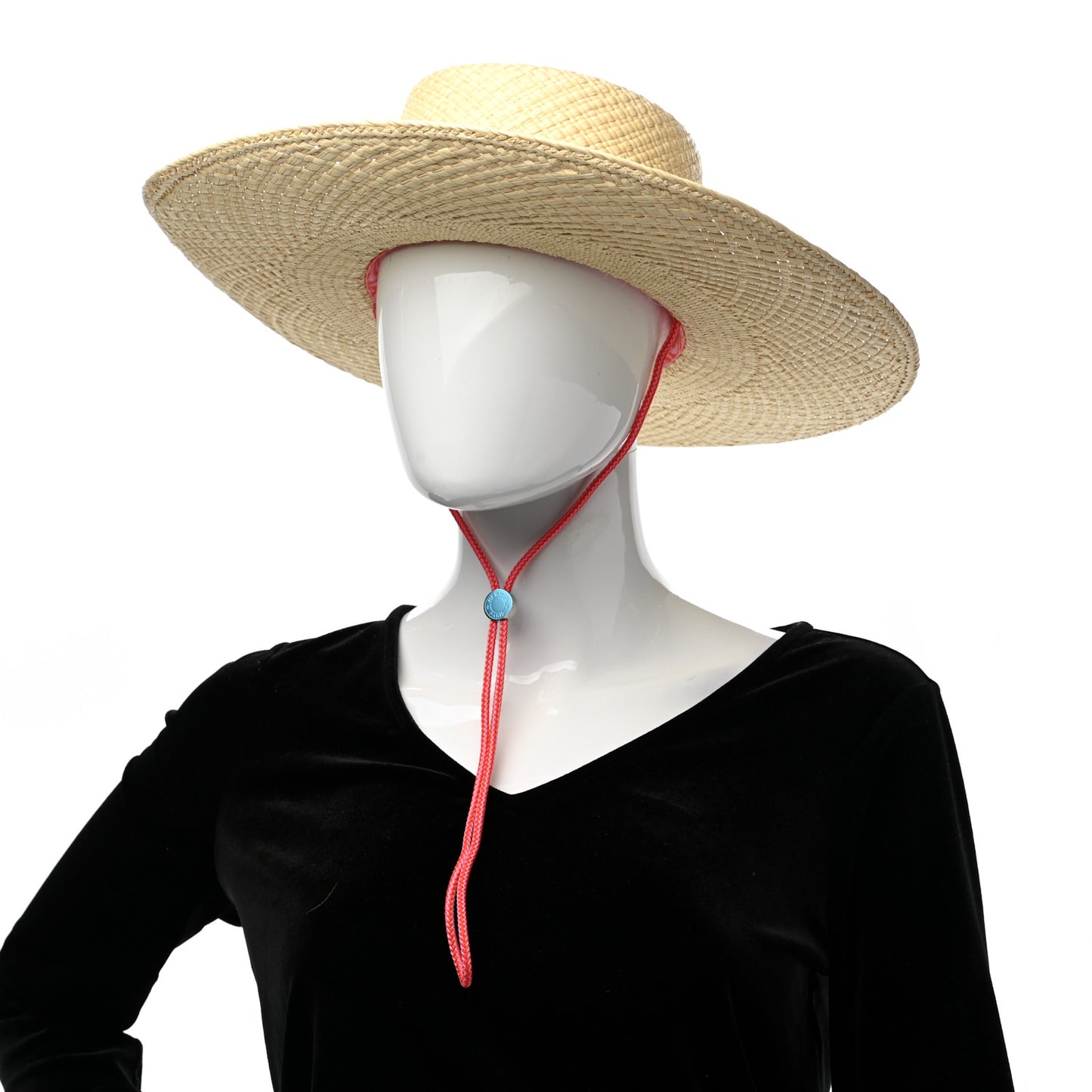 Straw Panama Elettra Hat 57 Naturel Rose Orange