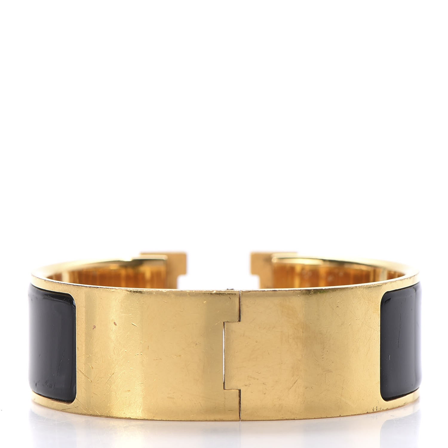 Hermes Enamel Wide Clic Clac H Bracelet GM Black 3 of 6