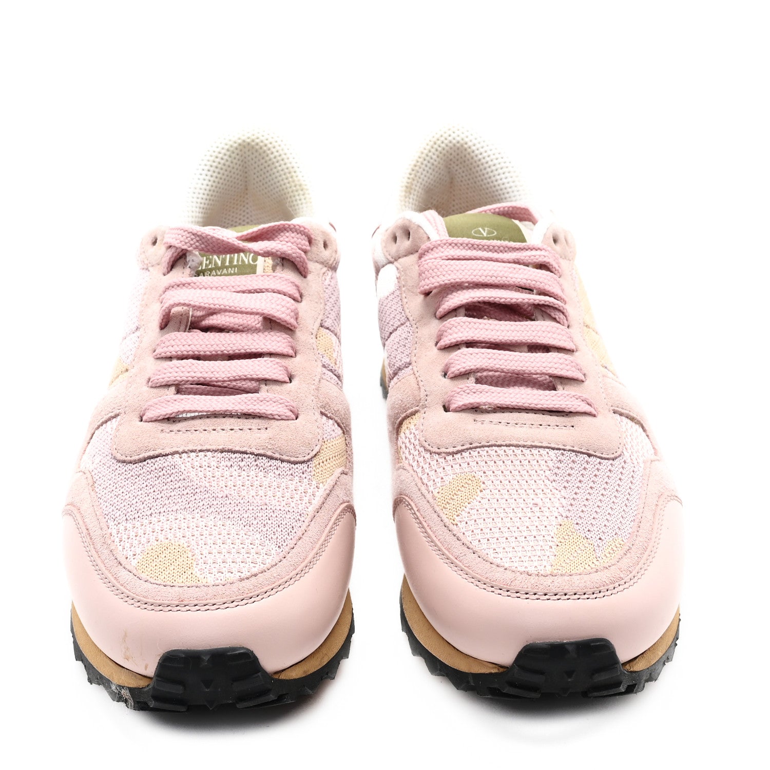 Valentino Garavani Mesh Fabric Suede Camouflage Womens Rockrunner Sneakers 37.5 Multicolor 3 of 10