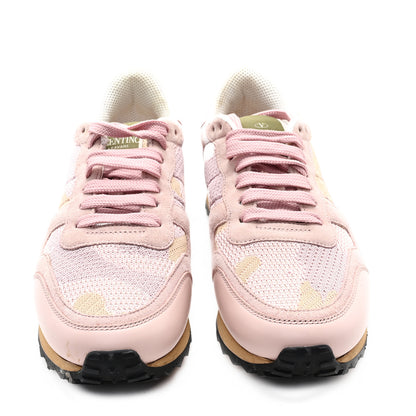 Valentino Garavani Mesh Fabric Suede Camouflage Womens Rockrunner Sneakers 37.5 Multicolor 3 of 10