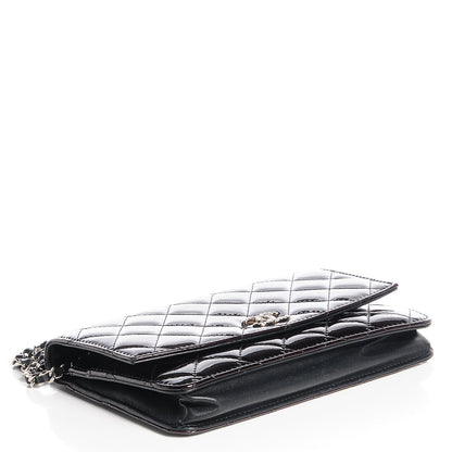 Chanel Patent Quilted Brilliant Wallet On Chain WOC Bordeaux Clair 5 of 9