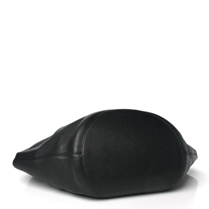 Khaite Pebbled Sport Calfskin Medium Lotus Tote Black 5 of 11