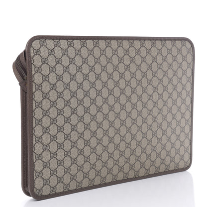 Gucci GG Supreme Monogram Textured Calfskin Web Ophidia Documents Holder Beige Ebony New Acero 3 of 7