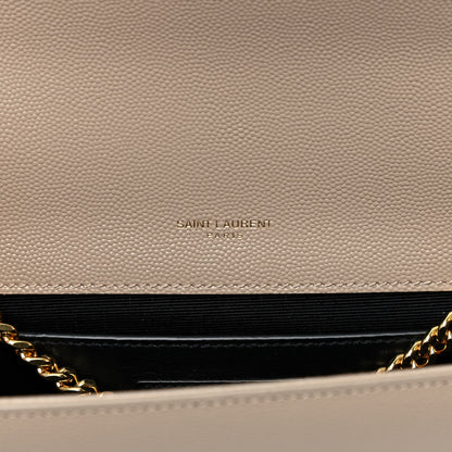 Saint Laurent Grain De Poudre Medium Monogram Kate Satchel Dark Beige 7 of 11