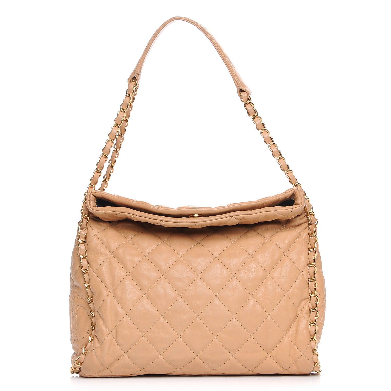 Chanel Calfskin Quilted Medium Chain Me Hobo Beige 1 of 10