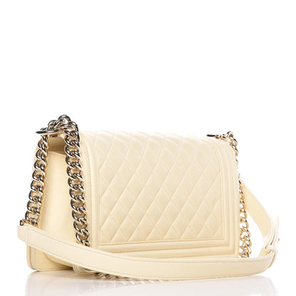 Chanel Lambskin Quilted Medium Boy Flap Light Beige 3 of 17
