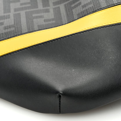 Fendi Glazed Fabric Vitello Liberty FF 1974 Diagonal Belt Bag Black Sunflower 10 of 10