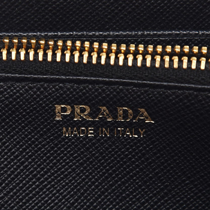 Prada Saffiano Metal Zip Around Wallet Nero Black 6 of 7