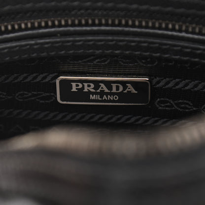 Prada Saffiano Lux Mini Convertible Bowler Black White 6 of 11