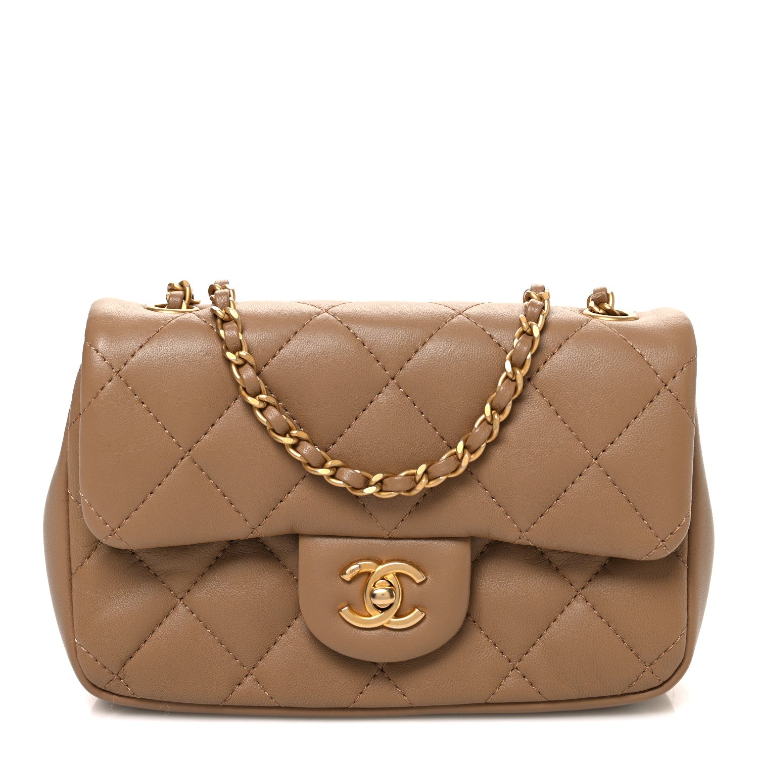 Chanel Lambskin Quilted Mini Heart Charms Flap Beige 1 of 10