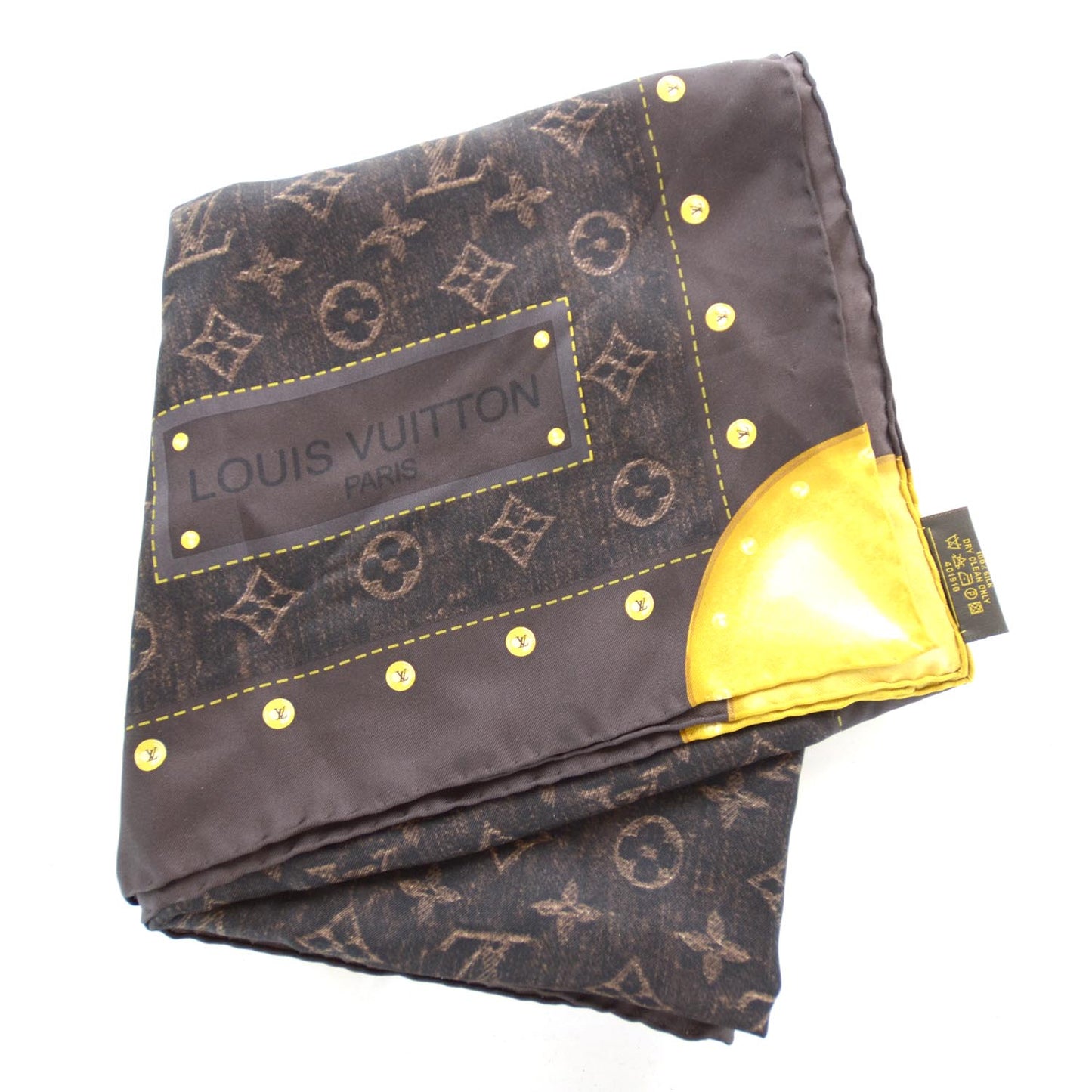 Denim Scarf Silk Monogram Ebene